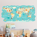 Adesivi per Bambini: Mappa del mondo Animali in tutto il mondo 4