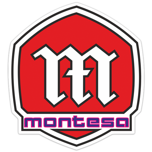 Adesivi per Auto e Moto: Logo Montesa 1 con Scudo Stilizzato