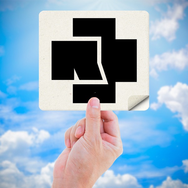 Adesivi per Auto e Moto: Logo Rammstein con Croce Astratta