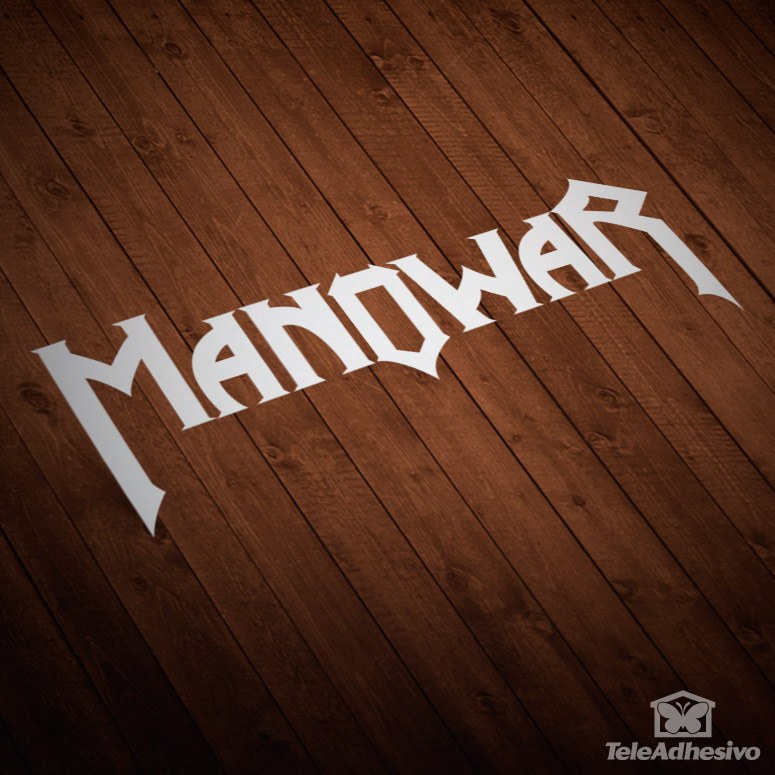 Adesivi per Auto e Moto: Logo Manowar con Tipografia Angular