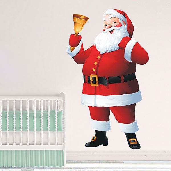 Adesivi Murali: Babbo Natale con la sua campana 1