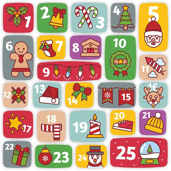 12 Etichette Adesive Numero Rotondi Adesivi Calendario Natalizio Adesivi con Numeri di Natale per il Calendario Dell/'Avvento Fai da Te Adesivi Calendario Avvento Calendario dell/'Avvento Sticker
