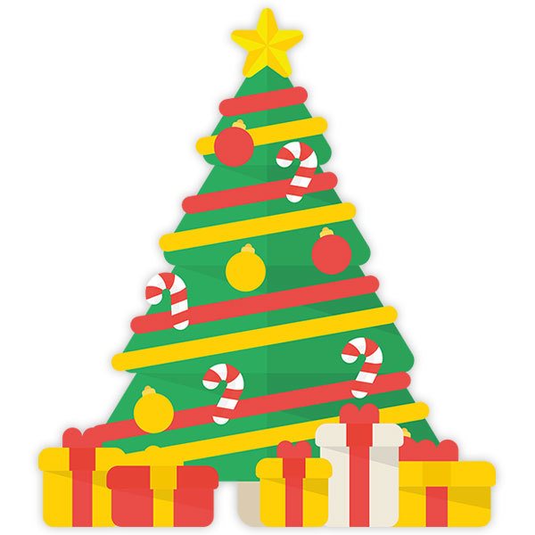 Adesivi Murali: Albero di Natale con regali