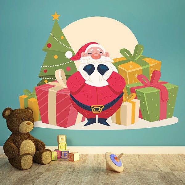 Adesivi Murali: Babbo Natale con i regali