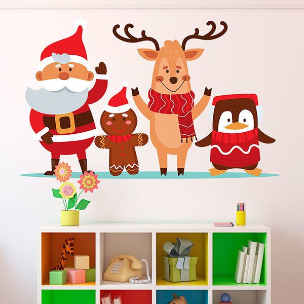 Adesivi Murali: Babbo Natale e i suoi amici