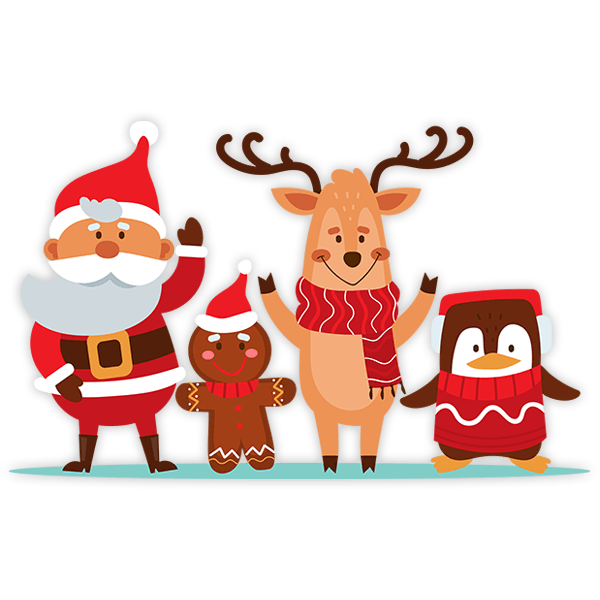 Adesivi Murali: Babbo Natale e i suoi amici