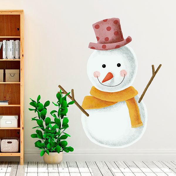 Adesivi Murali: Felice pupazzo di neve