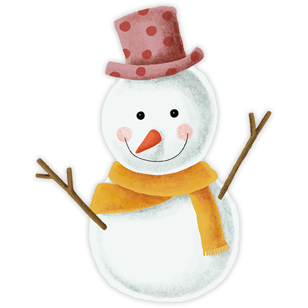 Adesivi Murali: Felice pupazzo di neve 0