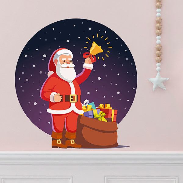 Adesivi Murali: Babbo Natale porta il Natale