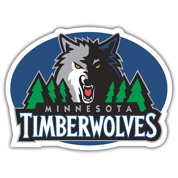 Adesivi per Auto e Moto: NBA - Minnesota Timberwolves vecchio scudo