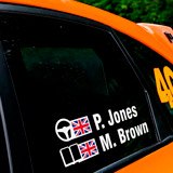 Adesivi per Auto e Moto: Nome e Bandiera del Regno Unito Rally 3