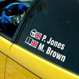 Adesivi per Auto e Moto: Nome e Bandiera del Regno Unito Rally 5