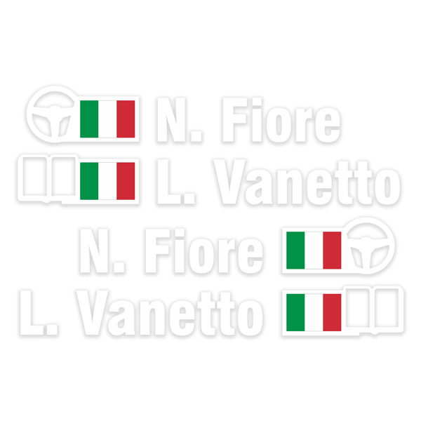 Adesivi per Auto e Moto: Nome e Bandiera di Rally Italiano