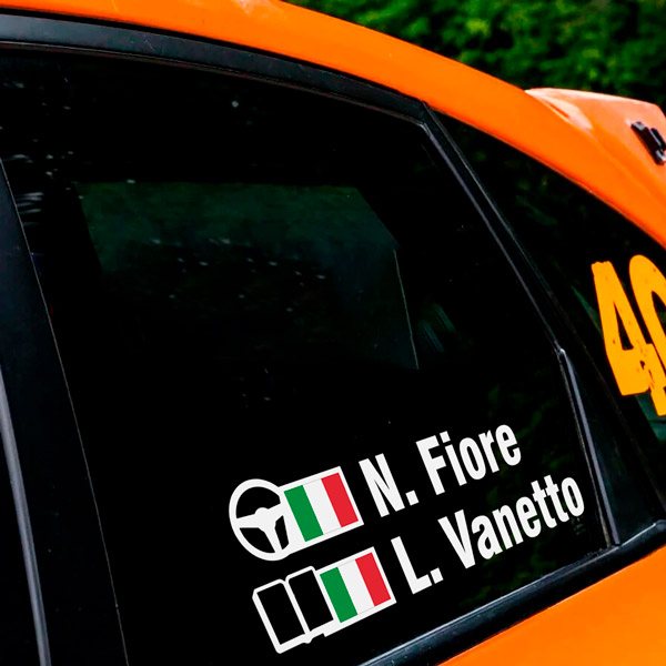 Adesivi per Auto e Moto: Nome e Bandiera di Rally Italiano