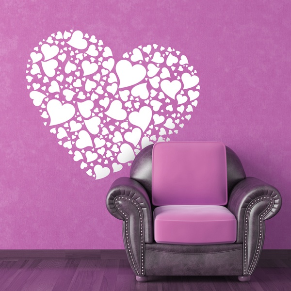 Adesivo Murale A Forma Di Cuore Kiwistar – 6 Misure, Rimovibile, Per Pareti E Vetri