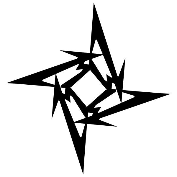 Adesivi per Auto e Moto: Logo Metallica Stella Angolare