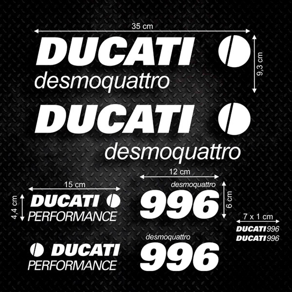 Set di 8 adesivi Ducati Desmoquattro 996 0