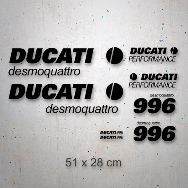 Set di 8 adesivi Ducati Desmoquattro 996 2
