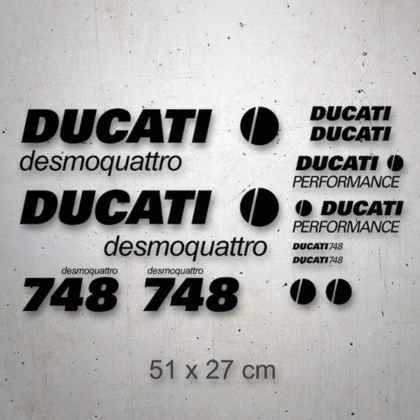 Adesivi per Auto e Moto: Set 12X Ducati desmoquattro 748