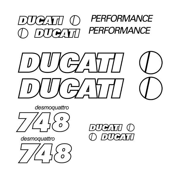 Adesivi per Auto e Moto: Set 9X Ducati performance
