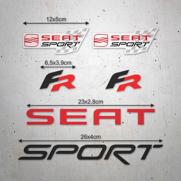 Adesivi per Auto e Moto: Set 8X Seat FR Sport