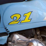 Adesivi per Auto e Moto: Numero moto 7 giallo e blu scuro 3