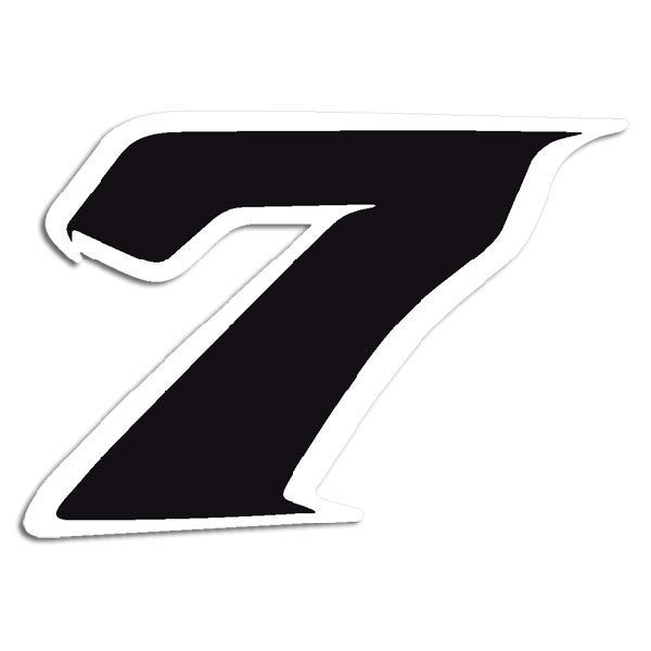 Adesivi per Auto e Moto: Numero moto 7 nero e bianco