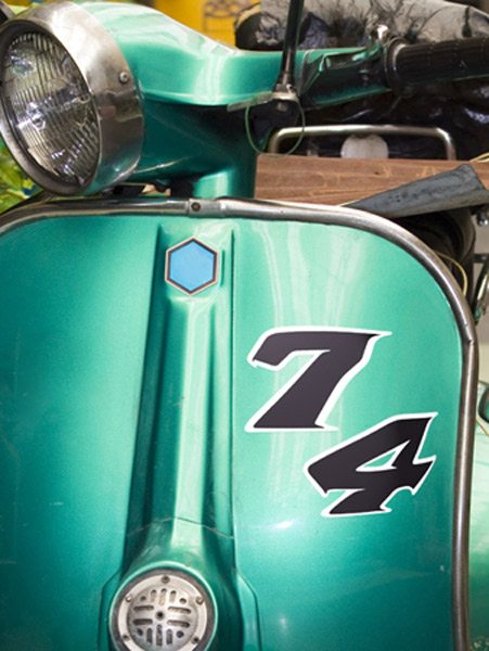 Adesivi per Auto e Moto: Numero moto 7 nero e bianco