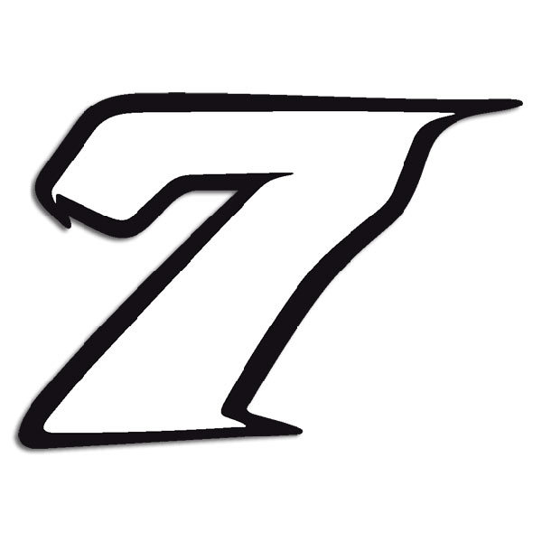 Adesivi per Auto e Moto: Numero moto 7 bianco e nero