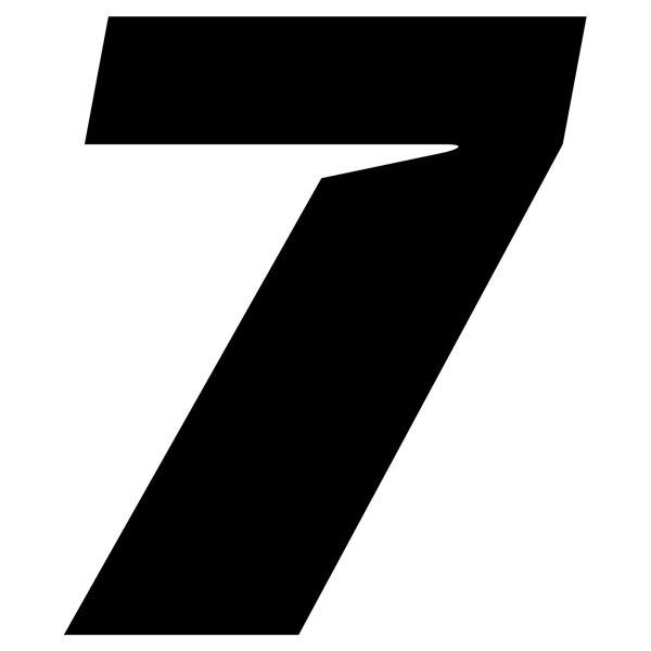 Numero 7 Adesivo Moto Altezza 10 cm.
