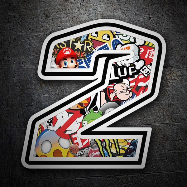 Adesivi per Auto e Moto: Numero moto 2 Stickerbomb
