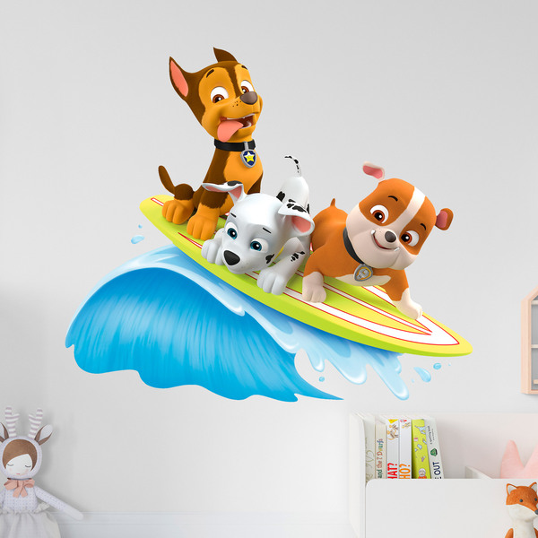 Adesivi per Bambini: Paw Patrol - Chase, Marshall e Rubble surf