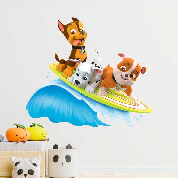 Adesivi per Bambini: Paw Patrol - Chase, Marshall e Rubble surf