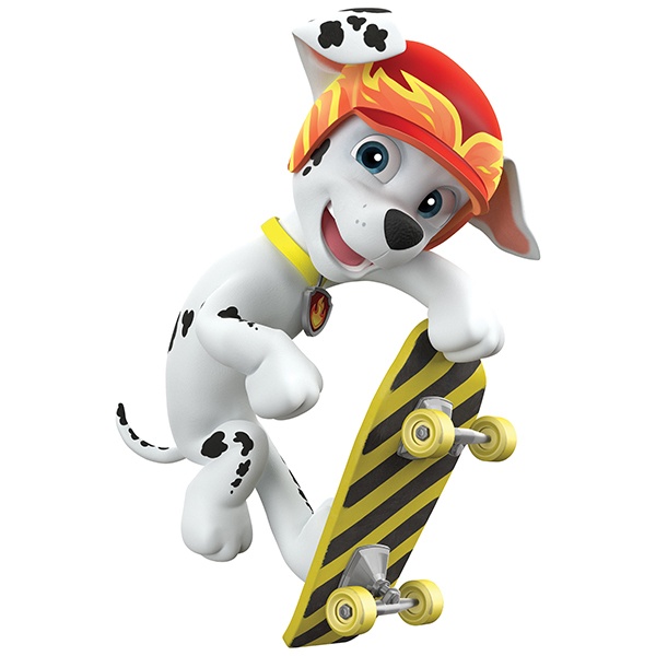 Adesivi per Bambini: Paw Patrol - Marshall in skateboard