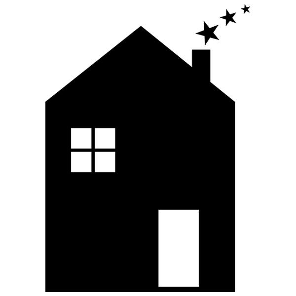 Adesivi per Bambini: Lavagna Casa con le stelle