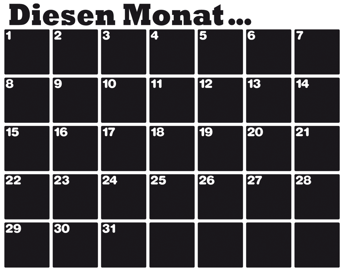 Adesivi Murali: Lavagna Calendario organizzatore tedesco