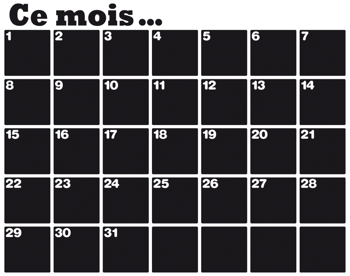Adesivi Murali: Lavagna Calendario degli Organizzatori Francese
