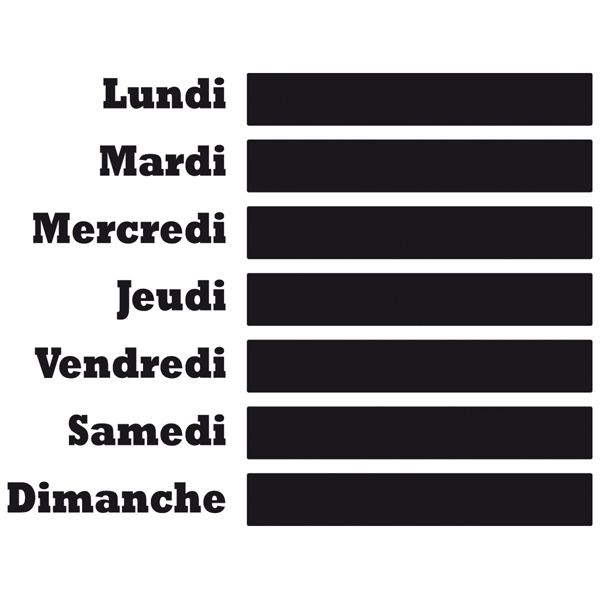 Adesivi Murali: Lavagna Agenda settimanale francese
