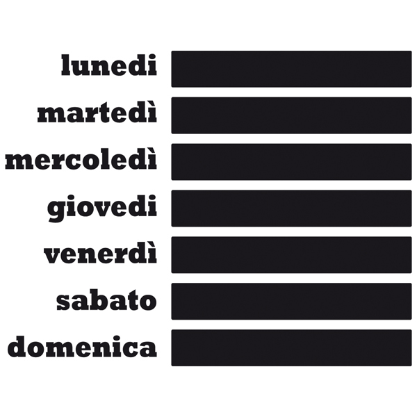 Adesivi Murali: Lavagna Agenda settimanale italiano