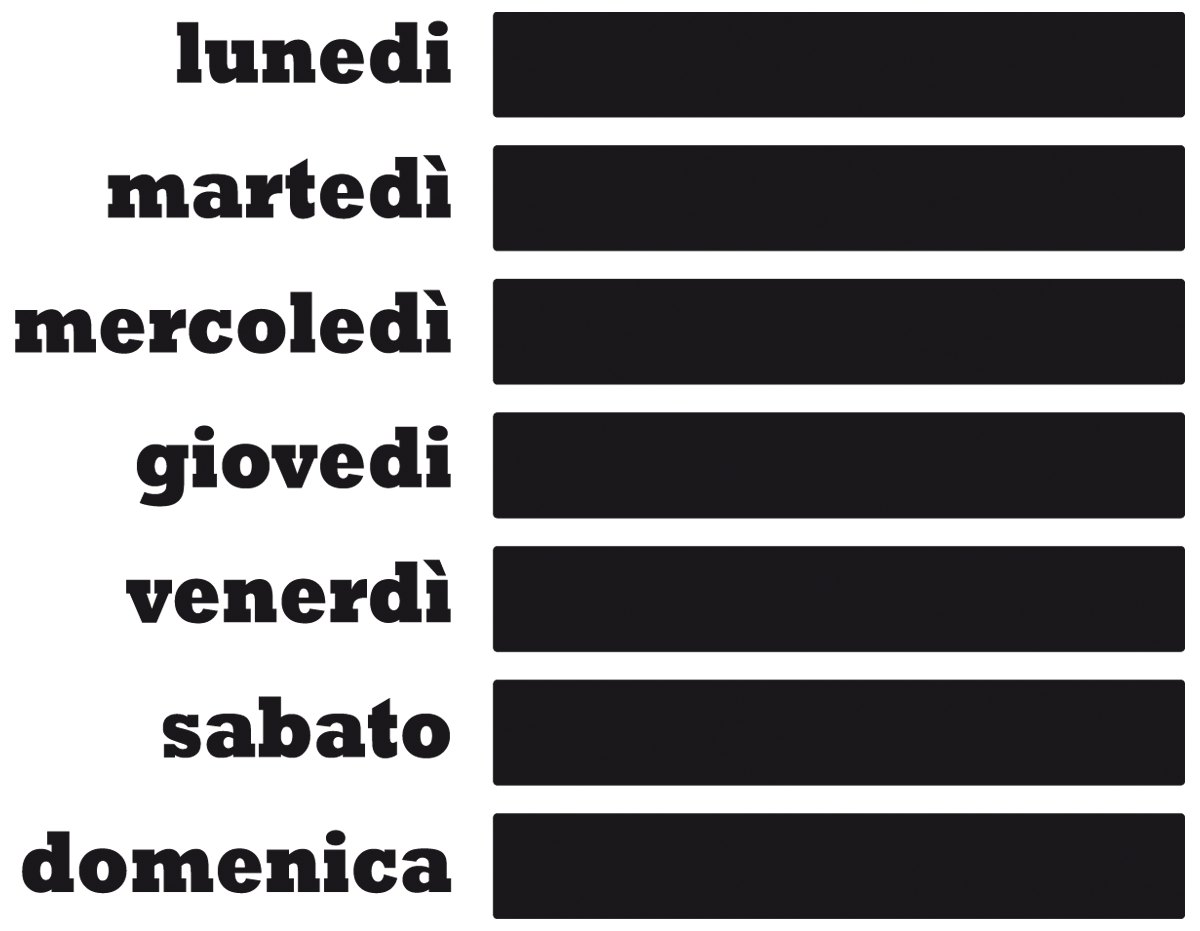 Adesivi Murali: Lavagna Agenda settimanale italiano