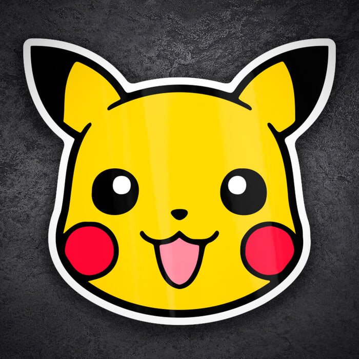 Adesivi per Auto e Moto: Pikachu faccia felice Pokémon