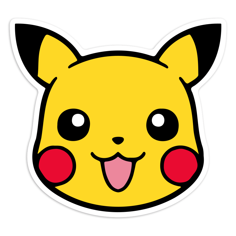 Adesivi per Auto e Moto: Pikachu faccia felice Pokémon