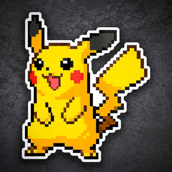 Adesivi per Auto e Moto: Pikachu stile pixel Pokémon