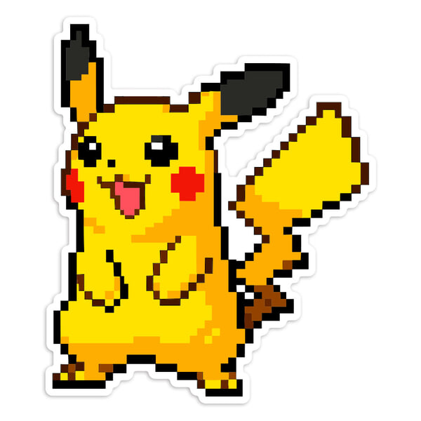 Adesivi per Auto e Moto: Pikachu stile pixel Pokémon