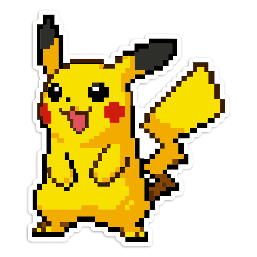 Adesivi per Auto e Moto: Pikachu stile pixel Pokémon