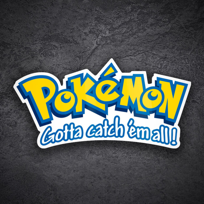 Adesivi per Auto e Moto: Logo Pokémon con slogan