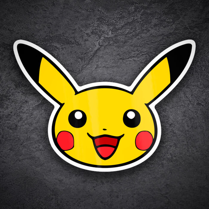 Adesivi per Auto e Moto: Pikachu faccia sorridente Pokémon