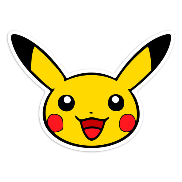 Adesivi per Auto e Moto: Pikachu faccia sorridente Pokémon