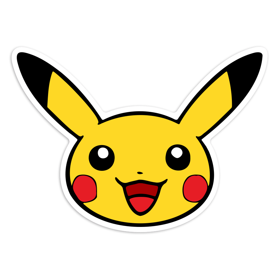 Adesivi per Auto e Moto: Pikachu faccia sorridente Pokémon