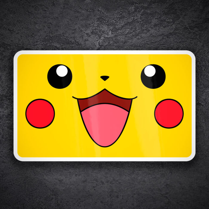 Adesivi per Auto e Moto: Pikachu faccia rettangolare Pokémon